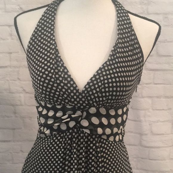 Vintage Polka Dot Halter Knee-Length Dress - Small - Picture 2 of 12